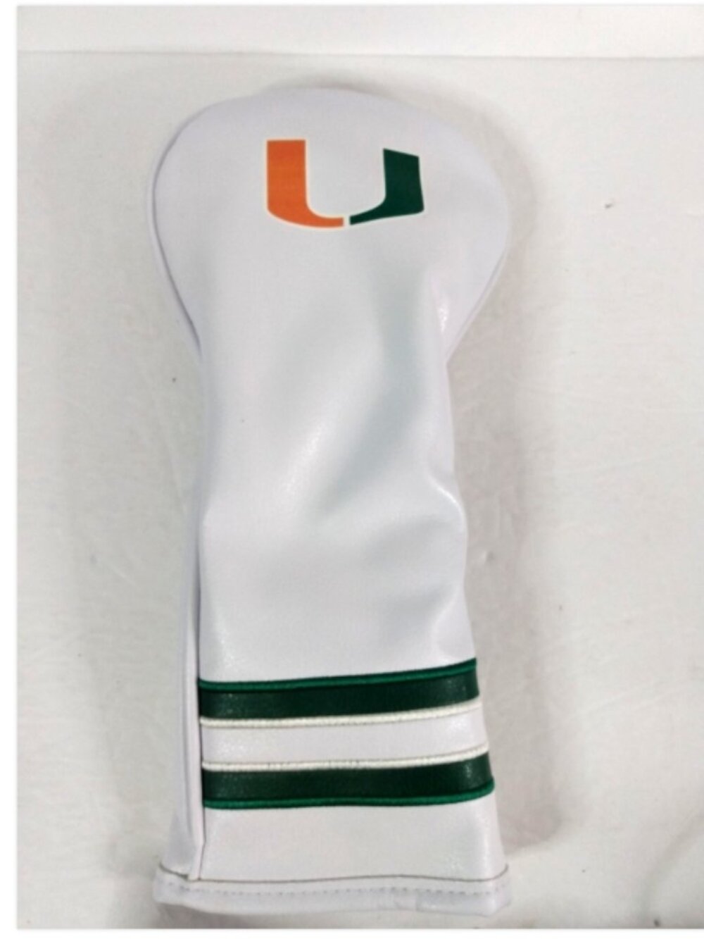 Team Golf University Of Miami Hurricanes Golf Club Head Cover White & Green